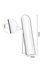 H&O Direct 40x150cm Black Metal Frame Arched Full Length Mirror with Stand - Wall-Mounted or Free-Standing - Size: 40x150 cm - thumbnail 3
