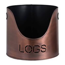 Hill Interiors Three Piece Fire Wood Bucket Set in Copper - thumbnail 2