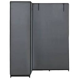 Berkfield Home Durable Corner Wardrobe Grey 130x87x169 cm - Size: 130 x 87 x 169 cm - thumbnail 5