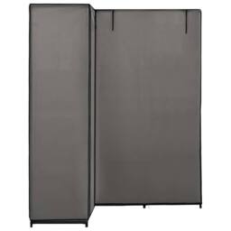 Berkfield Home Durable Corner Wardrobe Grey 130x87x169 cm - Size: 130 x 87 x 169 cm