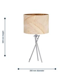 First Choice Lighting Set of 2 Tropica - Chrome Tripod Lamps with Champagne & Gold Shades in Silver - thumbnail 7