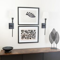 ValueLights Kincaid Set of 2 Rechargeable Easy Fit Dimmable Remote Control Wall Light with Shade in Black - thumbnail 1