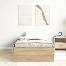 Berkfield Home Bed Frame Sonoma Oak 100x200 cm in Light Tan - thumbnail 3