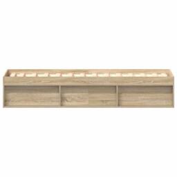 Berkfield Home Bed Frame Sonoma Oak 100x200 cm in Light Tan - thumbnail 6