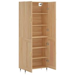 Berkfield Home Highboard Sonoma Oak 69.5x34x180 cm Engineered Wood in Light Tan - thumbnail 4