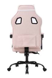 Living and Home Reclining Gaming Chair with Massage Lumbar Support & Footrest in Pink - thumbnail 5