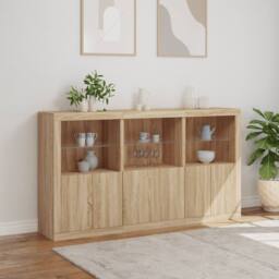 Berkfield Home Sideboard with LED Lights Sonoma Oak 181.5x37x100 cm in Brown - thumbnail 4