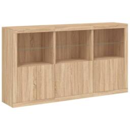 Berkfield Home Sideboard with LED Lights Sonoma Oak 181.5x37x100 cm in Brown - thumbnail 3
