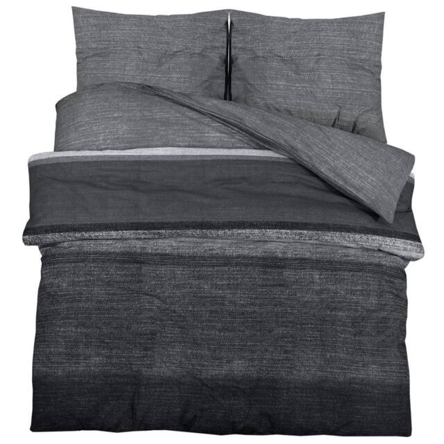 Berkfield Home Duvet Cover Set Dark Grey 140x200 cm Cotton - image 1