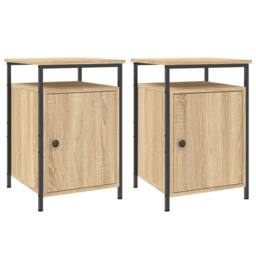Berkfield Home Bedside Cabinets 2 pcs Sonoma Oak 40x42x60 cm Engineered Wood in Brown - Size: 40 x 42 x 60 cm - thumbnail 1