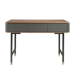 Angel Cerda Rectangular Console Table, Walnut Veneer Top, Matt in Dark Grey - thumbnail 2