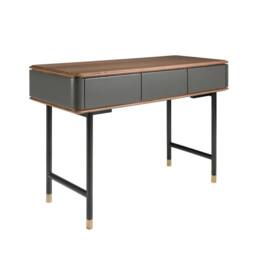 Angel Cerda Rectangular Console Table, Walnut Veneer Top, Matt in Dark Grey - thumbnail 1
