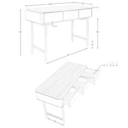 Angel Cerda Rectangular Console Table, Walnut Veneer Top, Matt in Dark Grey - thumbnail 7