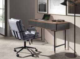 Angel Cerda Rectangular Console Table, Walnut Veneer Top, Matt in Dark Grey - thumbnail 5