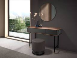 Angel Cerda Rectangular Console Table, Walnut Veneer Top, Matt in Dark Grey - thumbnail 3
