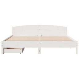 Berkfield Home Bed Frame without Mattress White 180x200 cm Super King Solid Wood Pine - thumbnail 4