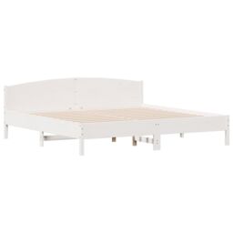 Berkfield Home Bed Frame without Mattress White 180x200 cm Super King Solid Wood Pine - thumbnail 5
