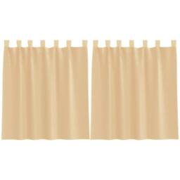 Berkfield Home Voile Curtains with Rod Pockets 2 pcs Sand in Beige - thumbnail 1