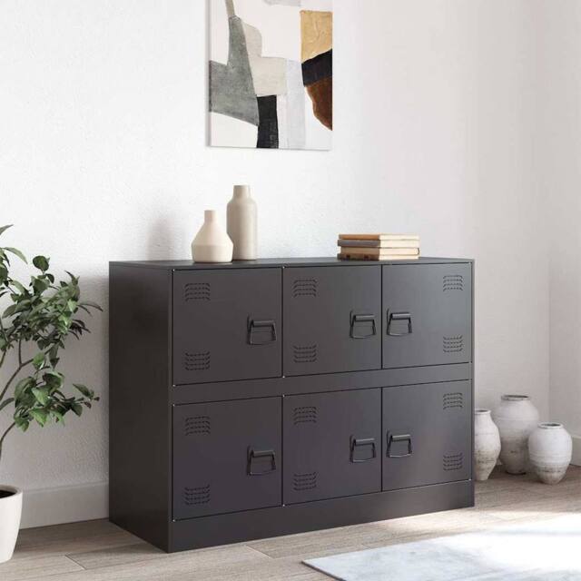 Berkfield Home Sideboard Black 99x39x73 cm Steel - Size: 99 x 39 x 73 cm - image 1
