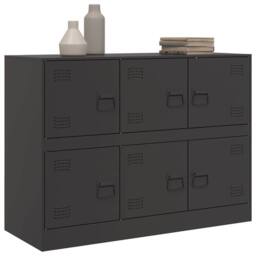Berkfield Home Sideboard Black 99x39x73 cm Steel - Size: 99 x 39 x 73 cm - thumbnail 4