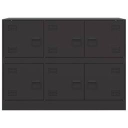 Berkfield Home Sideboard Black 99x39x73 cm Steel - Size: 99 x 39 x 73 cm - thumbnail 6