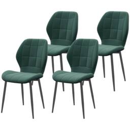STILVORA Dining Chairs Set of 4 with steel frame green flannel - thumbnail 5