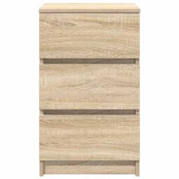 Berkfield Home Bedside Cabinets with 3 Drawers 2 pcs Sonoma Oak 39x35x65 cm in Brown - Size: 39 x 35 x 65 cm - thumbnail 7