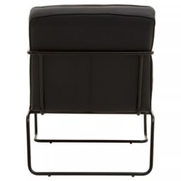 Orsina Sturdy Foundry Chair, Metal Armchair, Easy to Clean Leather Armchair, Body Supportive High Back Accent Chair in Black - thumbnail 4