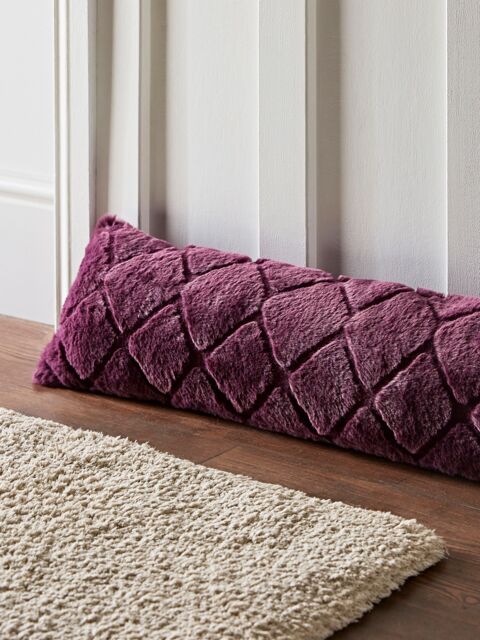 Catherine Lansfield 'Cosy Diamond' Draught Excluder in Plum - image 1