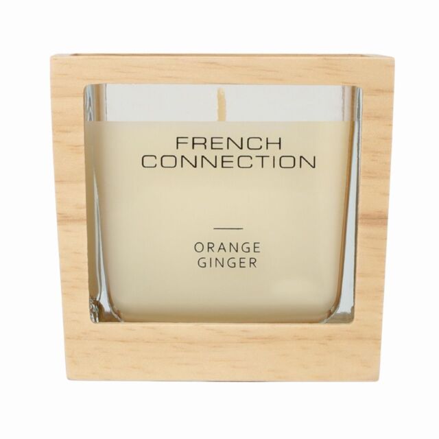 French Connection Natural Wooden Surround Range Candle Orange & Ginger 200G (1-Wick)- FCC002BRS in Light Oak - Size: Large - image 1
