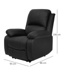 Comfy Living Ltd Bonded Leather Reclining Arm Chair in Black - thumbnail 2