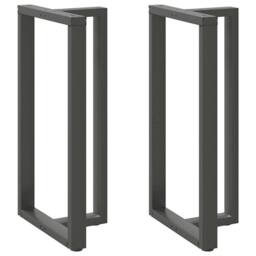 Berkfield Home Modern Bar Table Legs T-Shaped¬†2 pcs Anthracite 60x35x(110-111) in Dark Grey - thumbnail 2