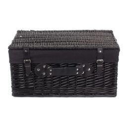 Red Hamper Wicker 51cm Empty Black Willow Picnic Basket With Black Lining - thumbnail 3