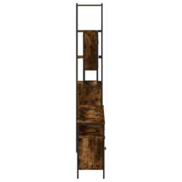 Berkfield Home 4 Piece Bathroom Furniture Set Smoked Oak Engineered Wood in Brown - thumbnail 7