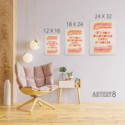 "Artery8 Only Delusional Until It Works Midcentury Modern Canvas Wall Art Print - Size: W12"" x H16""" - thumbnail 4