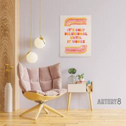 "Artery8 Only Delusional Until It Works Midcentury Modern Canvas Wall Art Print - Size: W12"" x H16""" - thumbnail 3