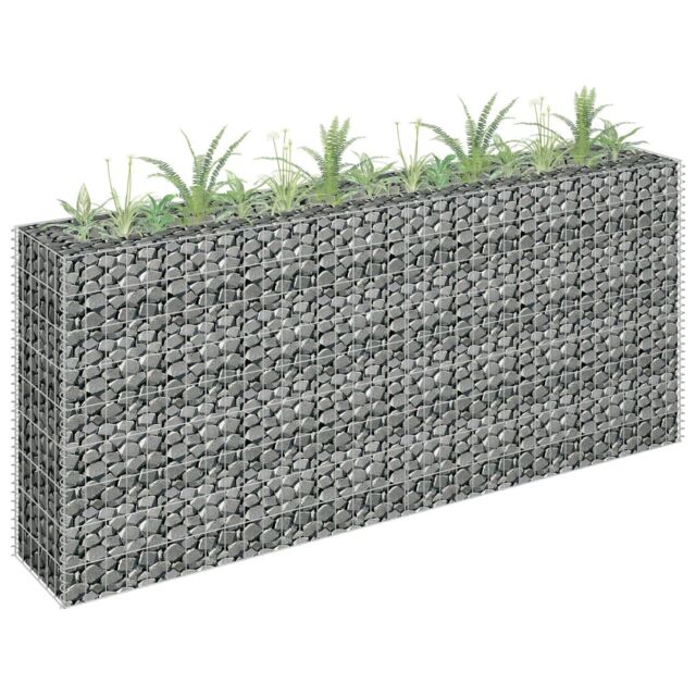 Berkfield Home Gabion Raised Bed Galvanised Steel 180x30x90 cm in Silver - Size: 180 x 30 x 90 cm - image 1