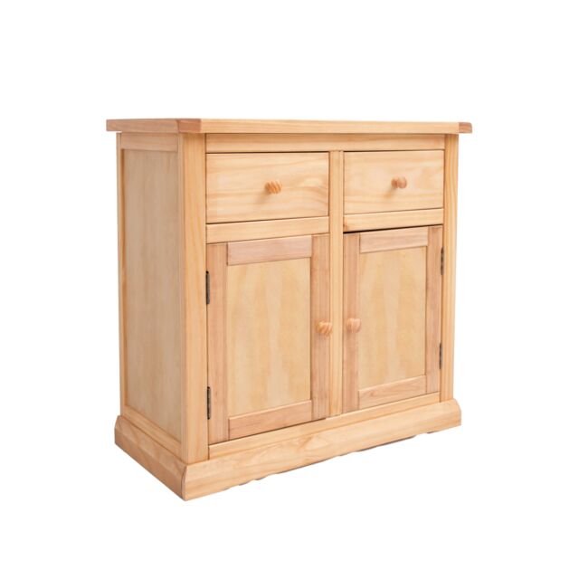 Cabinet Bits Lucca Waxed 2 Drawer 2 Door Sideboard Wood Knob in Light Brown - image 1