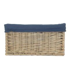 Red Hamper Antique Wash Navy Cotton Lined Willow Storage Baskets in Blue - Size: XL - thumbnail 3