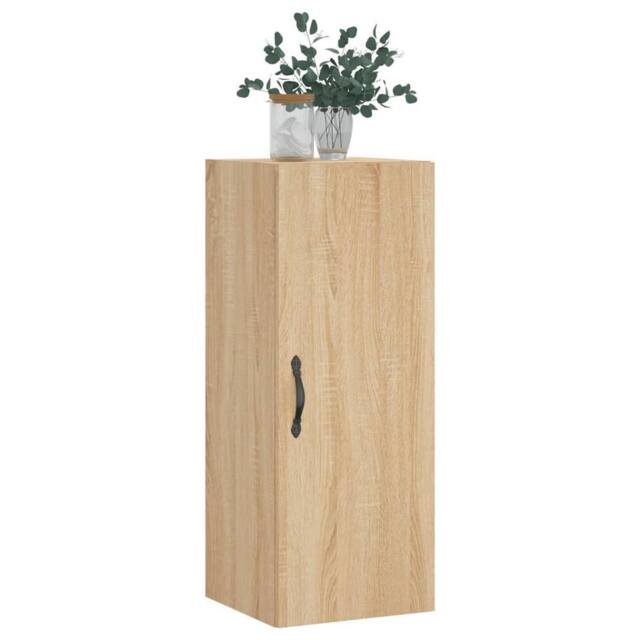 Berkfield Home Wall Mounted Cabinet Sonoma Oak 34.5x34x90 cm Engineered Wood in Light Tan - image 1