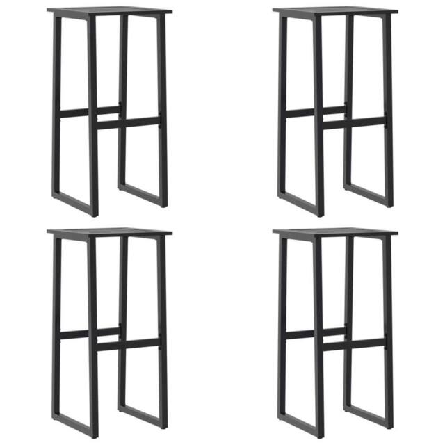 Berkfield Home Bar Stools 4 pcs Black 38x38x80 cm Powder-coated Steel - Size: 38 x 38 x 80 cm - image 1