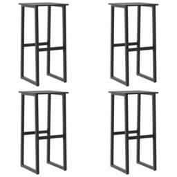 Berkfield Home Bar Stools 4 pcs Black 38x38x80 cm Powder-coated Steel - Size: 38 x 38 x 80 cm - thumbnail 1