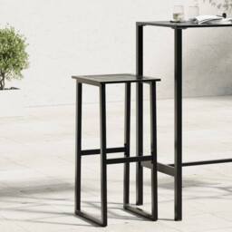 Berkfield Home Bar Stools 4 pcs Black 38x38x80 cm Powder-coated Steel - Size: 38 x 38 x 80 cm - thumbnail 2