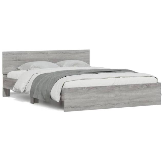 Berkfield Home Bed Frame without Mattress Grey Sonoma 150x200 cm King Size - image 1
