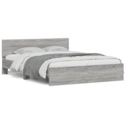 Berkfield Home Bed Frame without Mattress Grey Sonoma 150x200 cm King Size - thumbnail 1