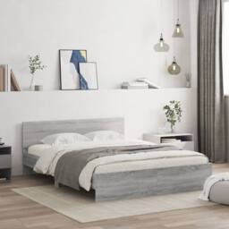 Berkfield Home Bed Frame without Mattress Grey Sonoma 150x200 cm King Size - thumbnail 2