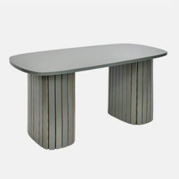 OHS Madison Ribbed Long Coffee Table Living Room Office End Side Table in Green - thumbnail 2