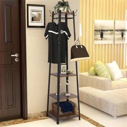 EONLION Heavy Duty Steel Frame Coat Rack in Brown - Size: 500mm - thumbnail 3
