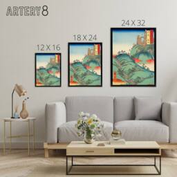 "Artery8 Kanegasaka Tanba Province Framed Canvas Japanese Wall Art Print in Blue - Size: W12"" x H16""" - thumbnail 4