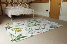 Benjamin Tate Design Watercolour Leaves & Flowers Rug in Natural - Size: Large - thumbnail 3